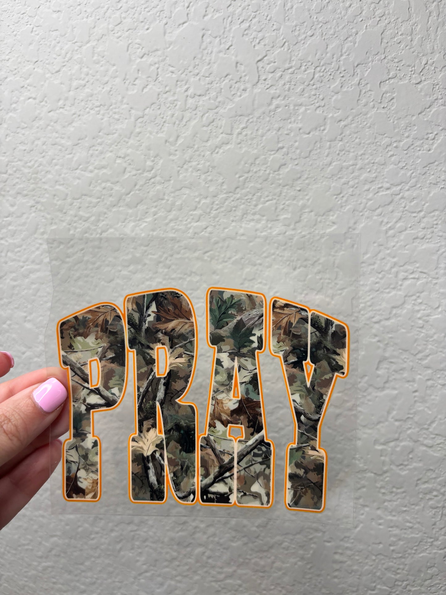 Camo Pray UV DTF Decal