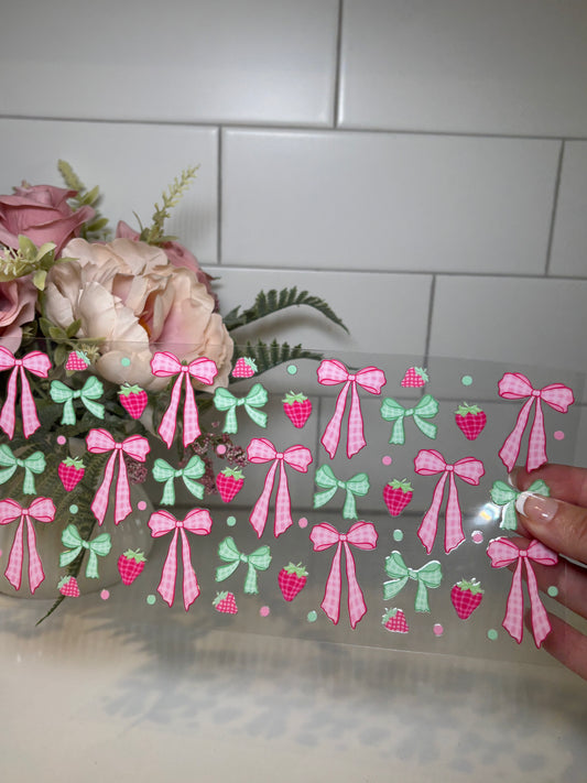 Strawberry and Mint Gingham UVDTF